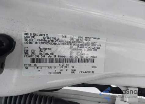 2012 Ford Focus Sel из США, поврежденный, VIN 1FAHP3H29CL297896